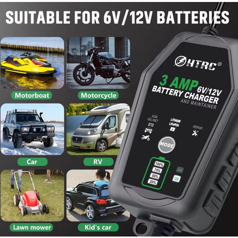 Зарядний пристрій HTRC 3 AMP, 220 В, 6В/3А, 12В/3А Прев'ю 4