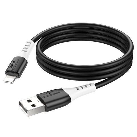 USB кабель Hoco X82, USB тип-A, Lightning, 100 см, 2,4 А, черный, силиконовый, #6931474768537 Превью 1