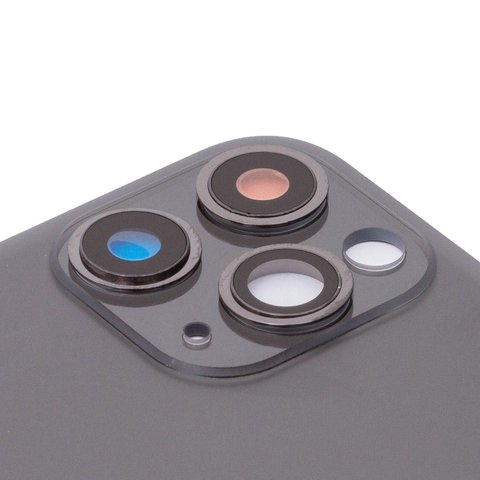 Задняя панель корпуса для iPhone 11 Pro, серая, со стеклом камеры, small hole, matte space gray Превью 1