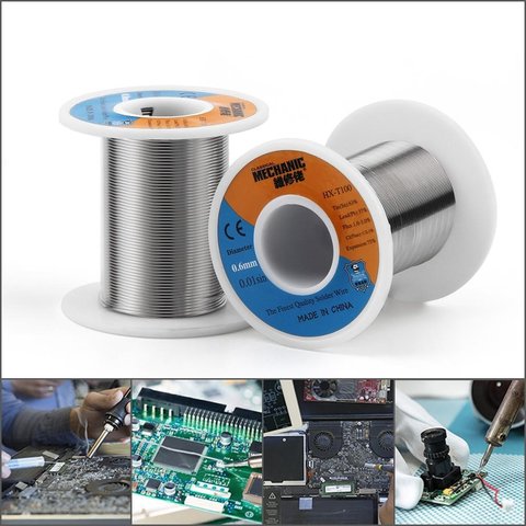 Припой Mechanic HX-T100, Sn 63% , Pb 37%, флюс 1-3%, 0,6 мм, 200 г Превью 3