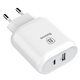 Adaptador de red Baseus BS-EUQC02, 32 W, Quick Charge, 220 V, (USB Type C entrada 5V 3A/9V 2.5A/12V 2A/15V 1.8A), (salidas USB 5V 1A), blanco, #CCALL-BG02 Vista previa  2