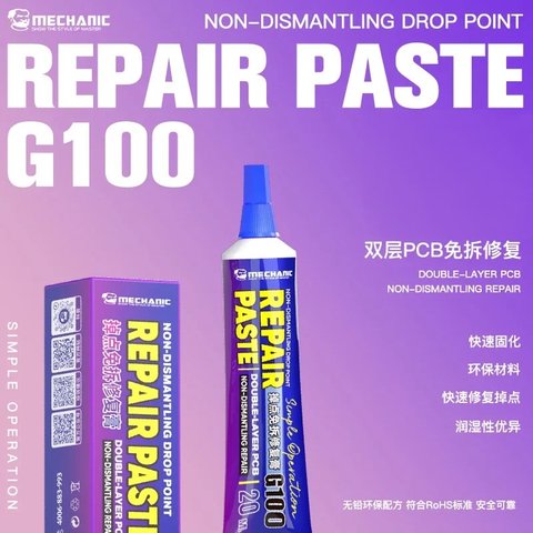 Fundente en pasta Mechanic G100, para reparar contactos sueltos, sin estaño, 20 ml Vista previa  4