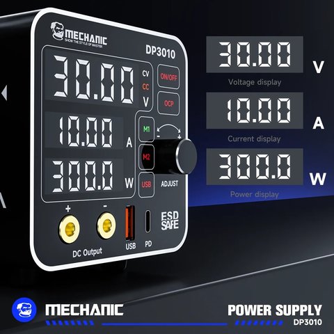 Fuente de alimentación (potencia) Mechanic DP3010, un canal, impulso, hasta 30 V, hasta 10 A, indicadores de diodos de luz Vista previa  3