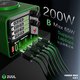 Adaptador de red 2UUL PC01 Power Max, 200 W, Quick Charge, Power Delivery (PD), con cargador inalámbrico, 7 puertos Vista previa  2