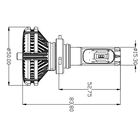 Набір світлодіодного головного світла UP-X3HL-9006W(HB4) (6000 лм) Прев'ю 1