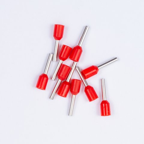 Наконечник VE1510, трубчастий, ізольований, червоний, 10 шт., 1,5 мм², 10 мм Прев'ю 1